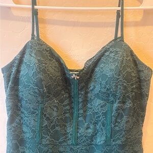 Beauty Green Lace Spaghetti Strap Dress xl